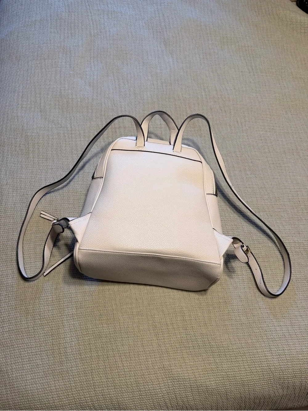 MICHAEL KORS Cream Pebbled Leather Mini Backpack with Gold Hardware